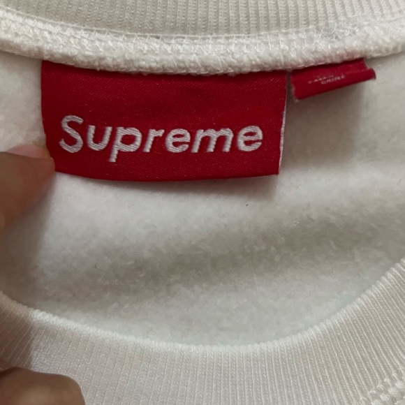 Supreme Box Logo Crewneck White/Red Size Small - Picture 3 of 4